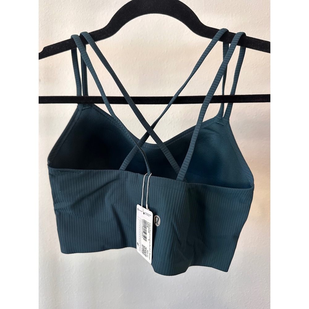 Lululemon Like a Cloud Longline Bra Ribbed B/C Cup Iron Blue LW2D03S Size 6 NWT - Picture 2 of 4